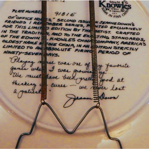 "Office Hours" the second plate in Jeanne Down's Friends I Remember Coll… - Picture 2 of 5